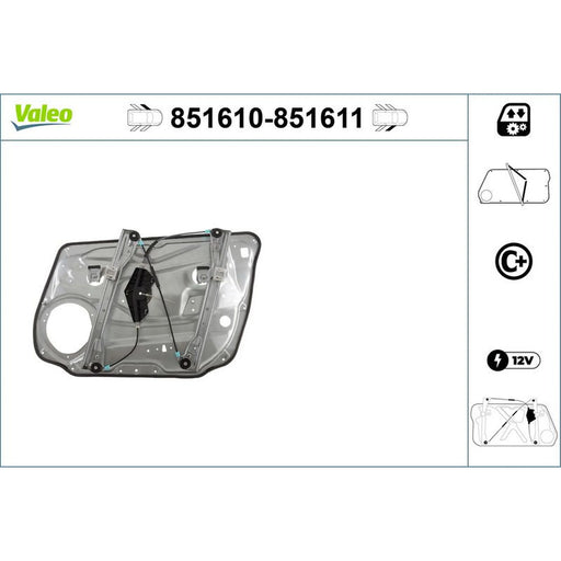 Valeo Electric Window Regulator Lifter Left Front 851610