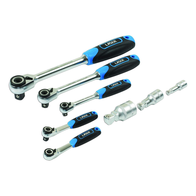 Laser Micro Head Ratchet Set 1/4"D, 3/8"D, 1/2"D 8pc 7548 Laser - Dynamic Drive