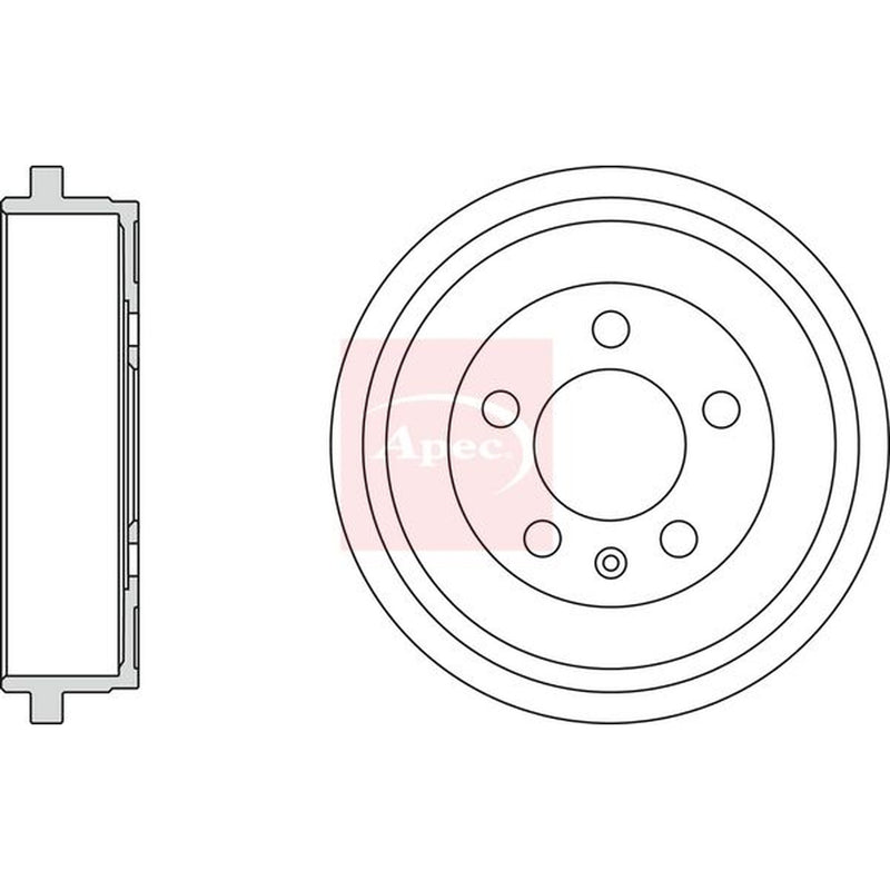 Apec Brake Drum Assembly Rear fits Audi A2 2000-2005 1.4