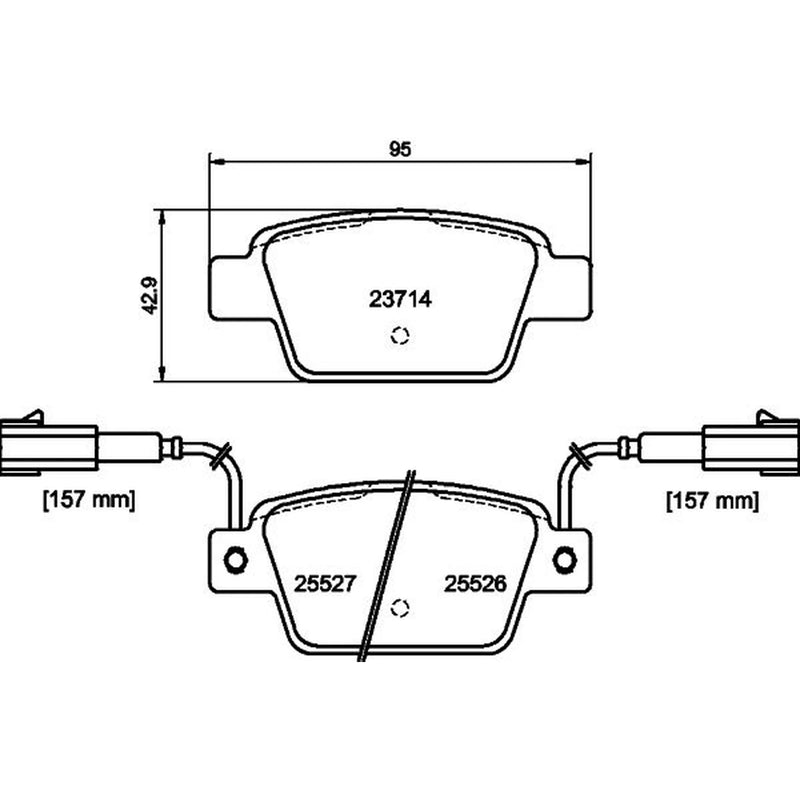 DON Rear Brake Pad Set fits Chrysler Delta 2011 on 1.4 1.6 2.0