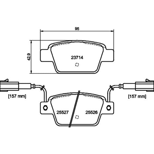 DON Rear Brake Pad Set fits Chrysler Delta 2011 on 1.4 1.6 2.0