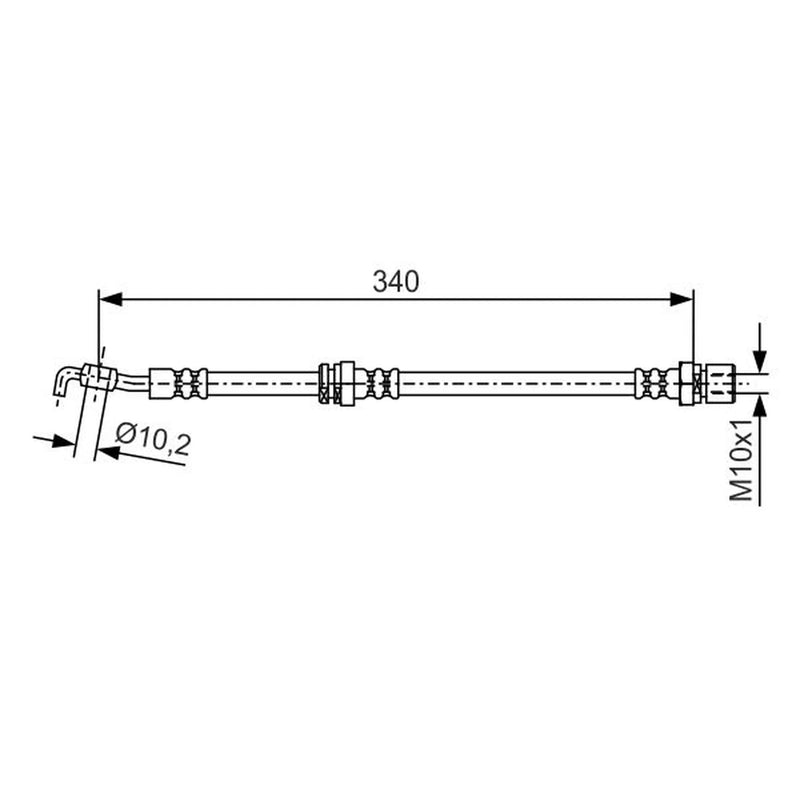 Bosch Brake Hydraulic Hose Line Rear Left fits Daewoo Nubira 1997-2003 1.6 2.0