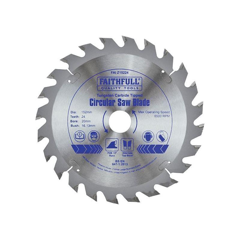 Faithfull TCT Circular Saw Blade 152 x 20mm x 24T POS Faithfull - NN4 Online