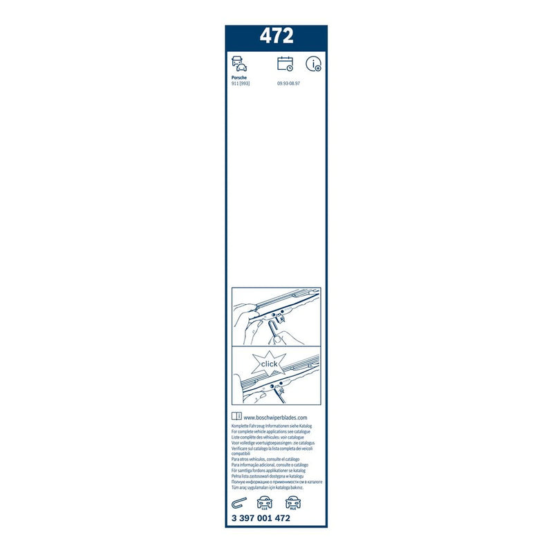 Bosch Eco Front Wiper Blade Set 425mm + 380mm — 472 fits Porsche 911 1993-1997