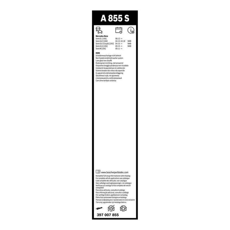 Bosch Aerotwin Wiper Blade Set 650mm + 575mm — A855S fits Mercedes-Benz Gl-Class