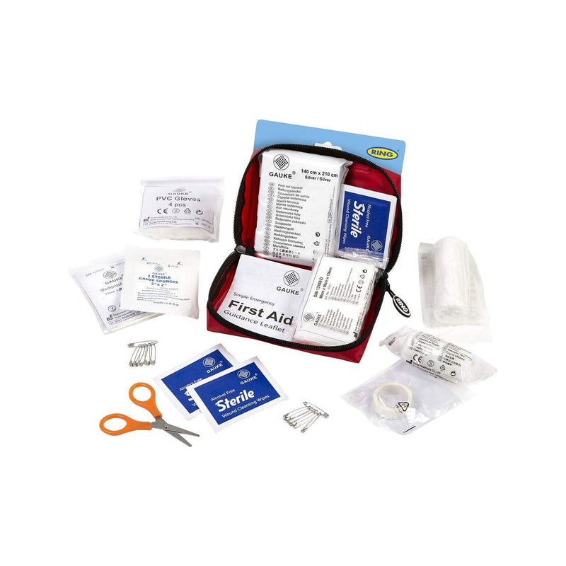 Ring RCT12 Mini First Aid Kit - Bandages Plasters Compress Dressings Gloves Wipe Ring Automotive - Dynamic Drive