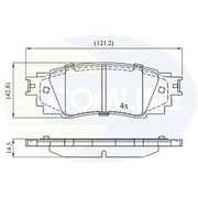 Comline Front & Rear Brake Discs & Pads fits Toyota Camry 2017 on 2.5