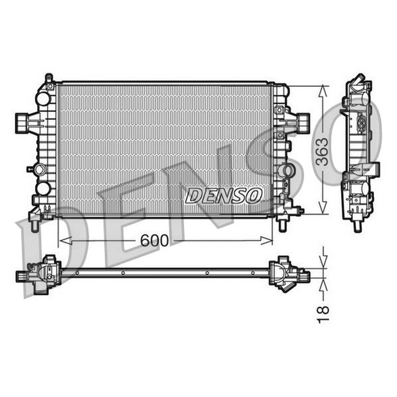 Denso Engine Radiator fits Opel Astra G 1998-2009 1.6