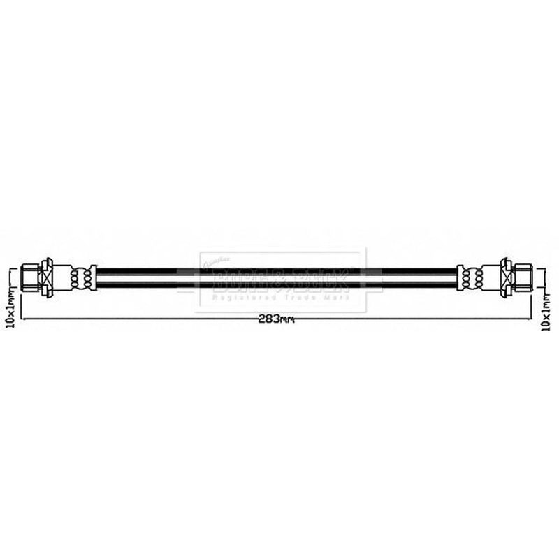 Borg & Beck Brake Hydraulic Hose Line Front Right BBH7964