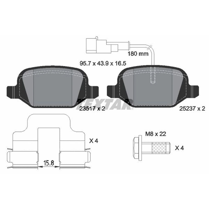 Textar Rear Brake Pad Set 2351705