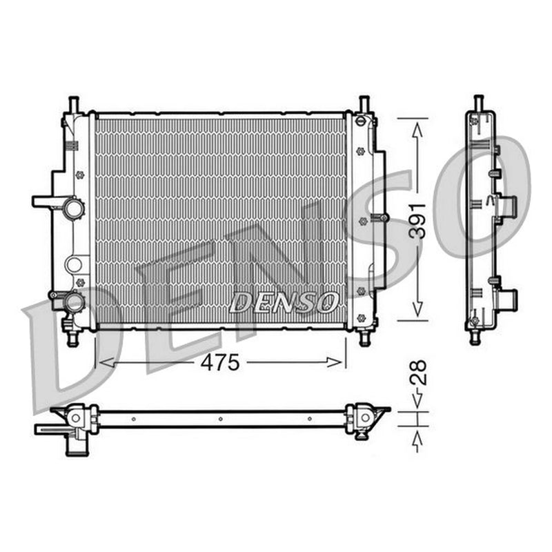 Denso Engine Radiator fits Fiat Marea 1996-2002 1.6