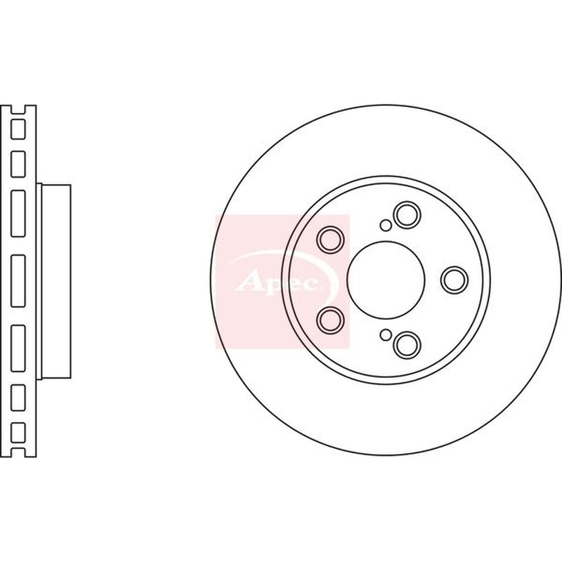 Apec Front Brake Vented Discs & Pads fits Toyota Celica 1999-2005 1.8