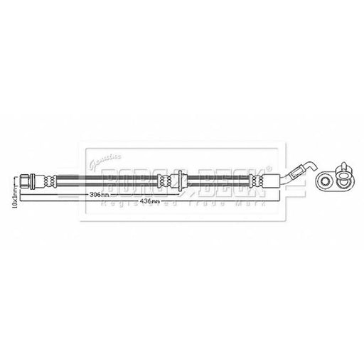 Borg & Beck Brake Hydraulic Hose Line Rear Left BBH8881