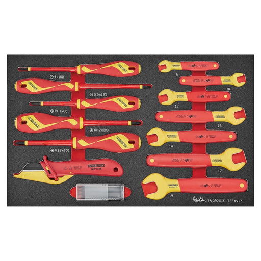 Teng Tools Insulated Spanner & Screwdriver Set FOAM3 17 Pieces Teng Tools - Dynamic Drive