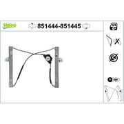 Valeo Electric Window Regulator Lifter Right Front 851445