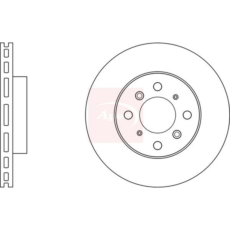 Apec Front Brake Vented Discs & Pads fits Honda Integra 1993-2001 1.8
