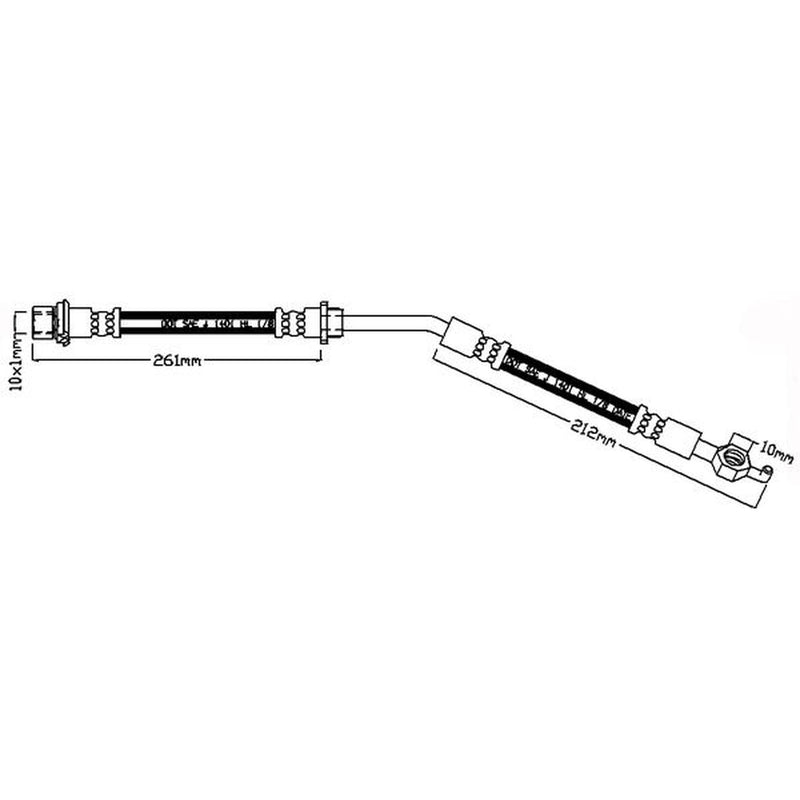 Abtex Brake Hydraulic Hose Line Front Right fits Toyota Yaris/Vitz 2005-2012