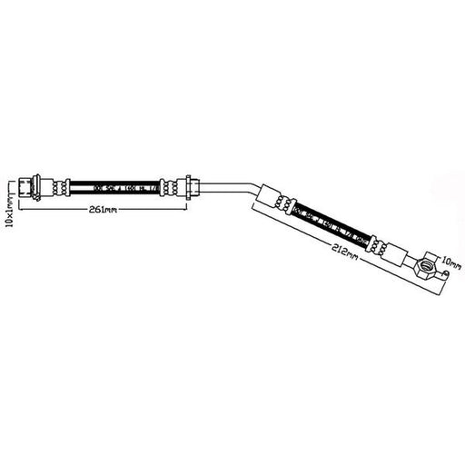 Abtex Brake Hydraulic Hose Line Front Right fits Toyota Yaris/Vitz 2005-2012