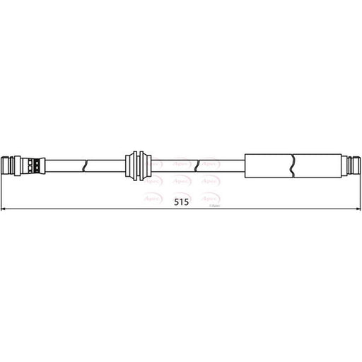 Apec Brake Hydraulic Hose Line Rear fits VW Caddy III 2004-2010 1.9