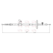 Apec Handbrake Cable Left Rear fits Opel Astra J 2009-2018 1.3 1.4 1.6 1.7 2.0
