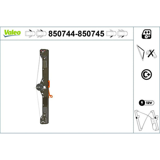 Valeo Electric Window Regulator Lifter Right Front 850745