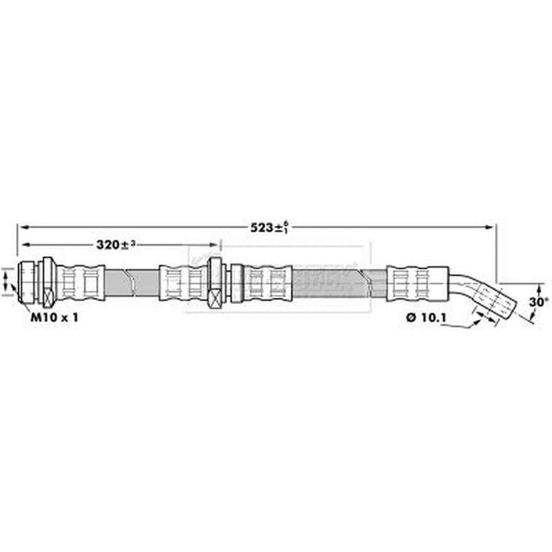 Borg & Beck Brake Hydraulic Hose Line Rear Right BBH7201