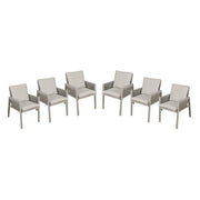 Dellonda Set of 6 Fusion Garden/Patio Dining Chairs with Armrests - Light Grey Dellonda  - Dynamic Drive