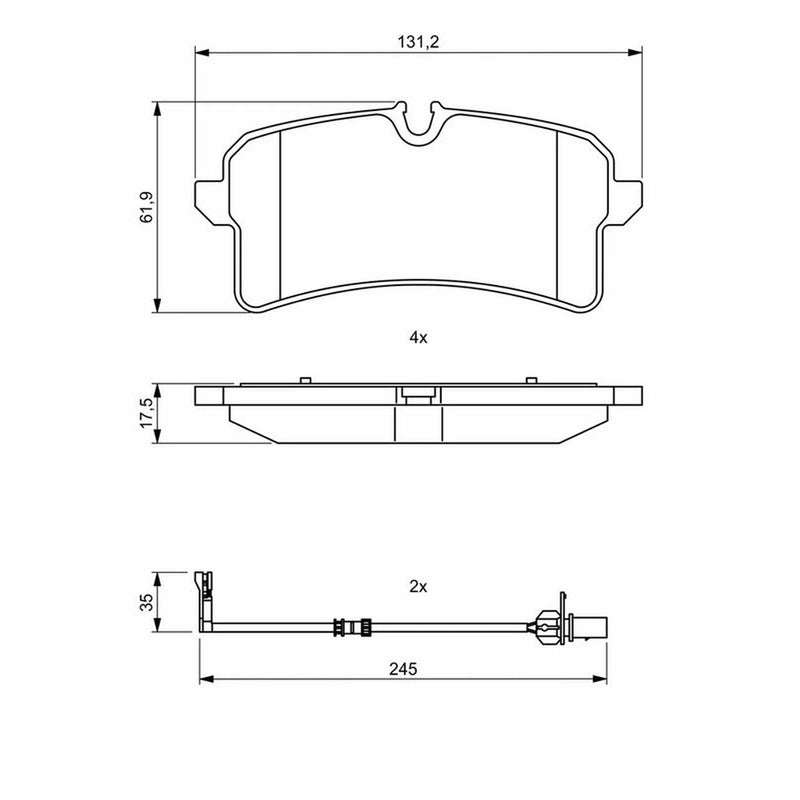 Bosch Front & Rear Pads fits Porsche Macan 2014-2018 2.0 3.0 3.6