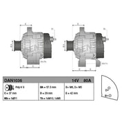 Denso Car Alternator 12V DAN1036