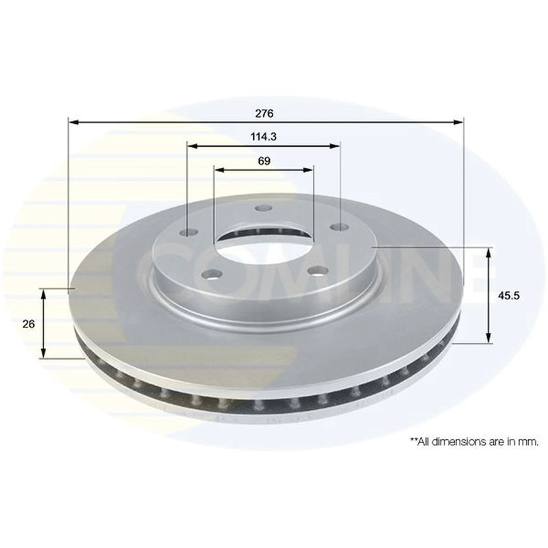 Comline Front & Rear Brake Discs & Pads fits Dodge Caliber 2006-2011