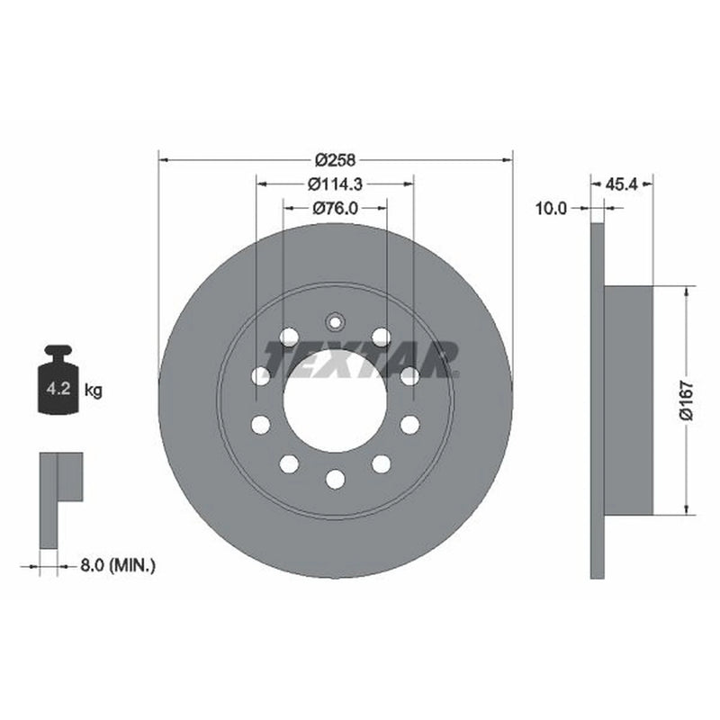 Textar 2 x Solid Rear Brake Discs 92166700-x2