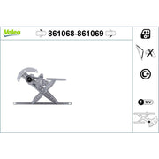 Valeo Electric Window Regulator Lifter Left Front 861068