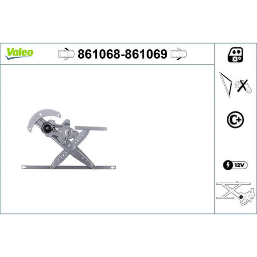 Valeo Electric Window Regulator Lifter Right Front 861069