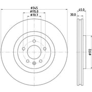 Mintex 2 x Front Brake Discs MDC2982C-x2