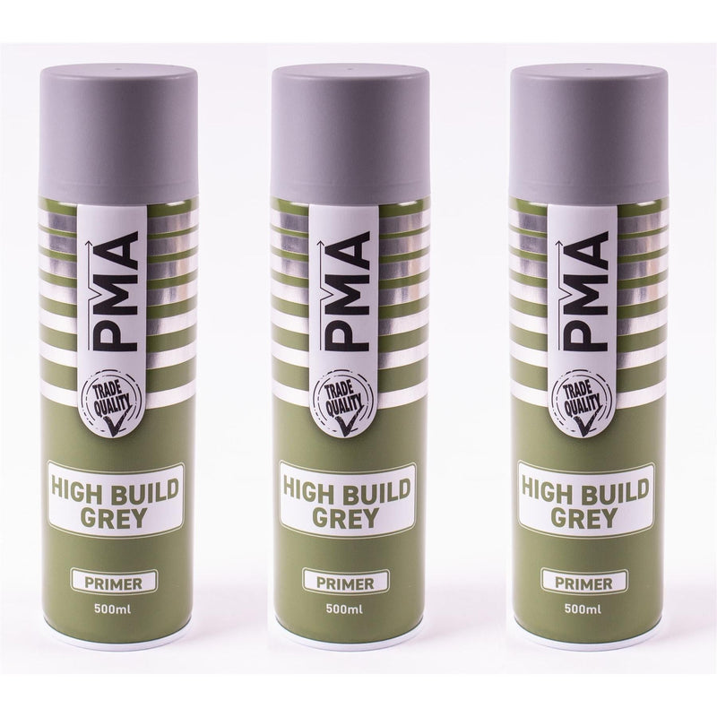 3x High Build Primer - 500ml Spray On Paint - Autotek Grey Aerosol High Coverage PMA - NN4 Online 