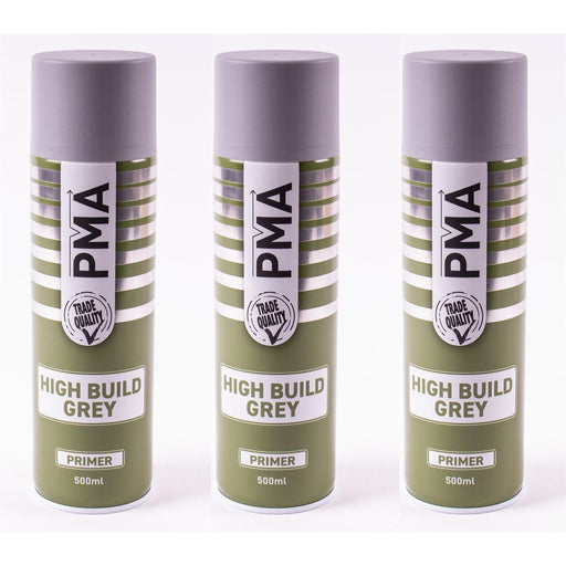 3x High Build Primer - 500ml Spray On Paint - Autotek Grey Aerosol High Coverage PMA - NN4 Online 