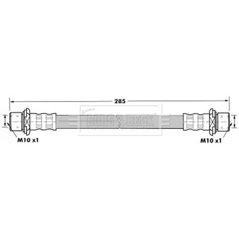 Borg & Beck Brake Hydraulic Hose Line Rear Right BBH7223