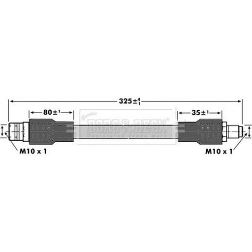 Borg & Beck Brake Hydraulic Hose Line Front Right BBH7095