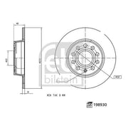 Febi 2 x Solid Rear Brake Discs 198930-x2