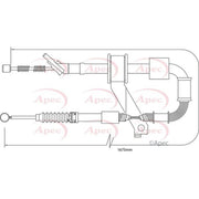 Apec Handbrake Cable Left Rear fits Toyota Celica 1999-2005 1.8