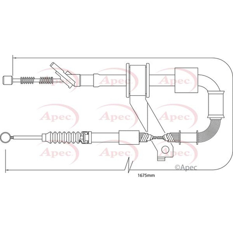 Apec Handbrake Cable Left Rear fits Toyota Celica 1999-2005 1.8