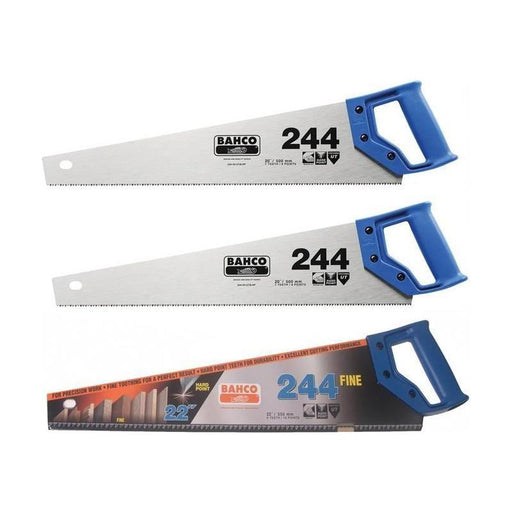 Bahco 2 x 244 Hardpoint Handsaw 550mm (22in) & 1 x 244 Fine Cut Handsaw 550mm (22in) Bahco - NN4 Online