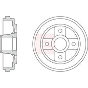 Apec Brake Drum Assembly Rear fits Opel Agila A 2000-2007 1.0 1.2 1.3
