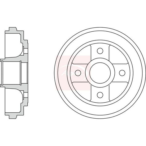Apec Brake Drum Assembly Rear fits Opel Agila A 2000-2007 1.0 1.2 1.3