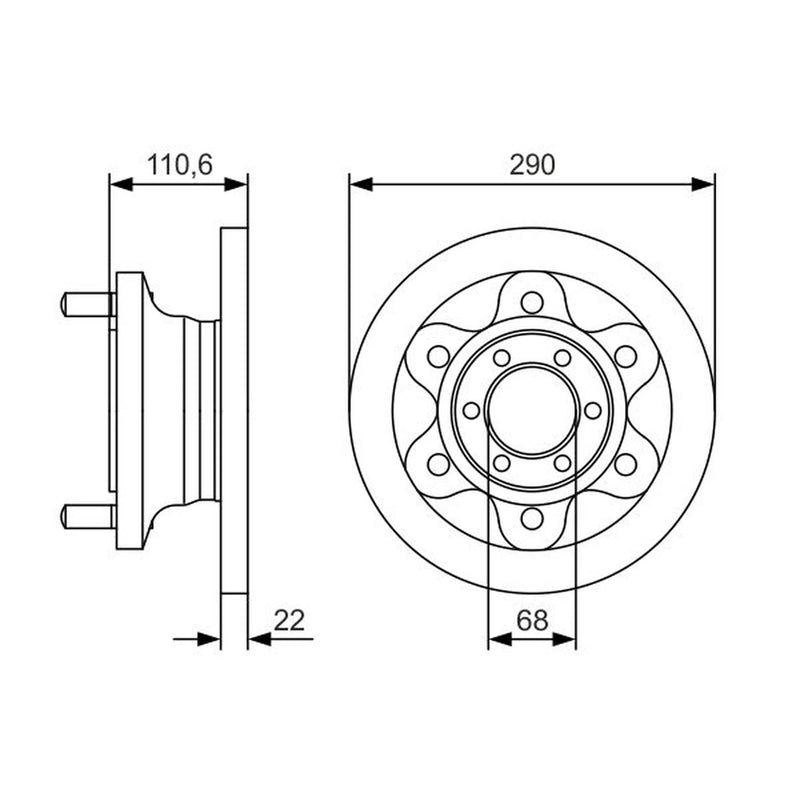 Bosch 2 x Solid Brake Discs