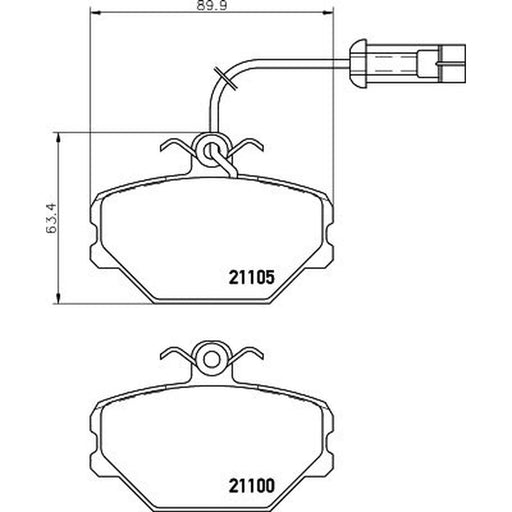 DON Front Brake Pad Set fits Fiat Tempra 1990-1996 1.4 1.6