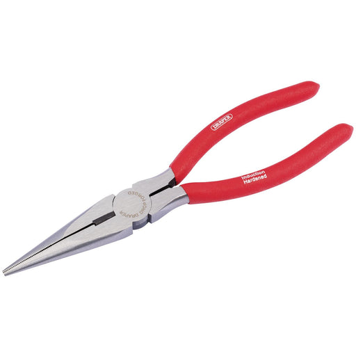 Draper Long Nose Plier with PVC Dipped Handle, 200mm 68238 Draper - Dynamic Drive