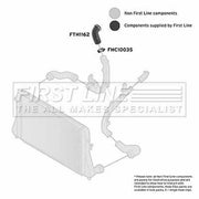 First Line Intercooler Turbo Charge Air Hose fits Audi A3 2003-2013 2.0
