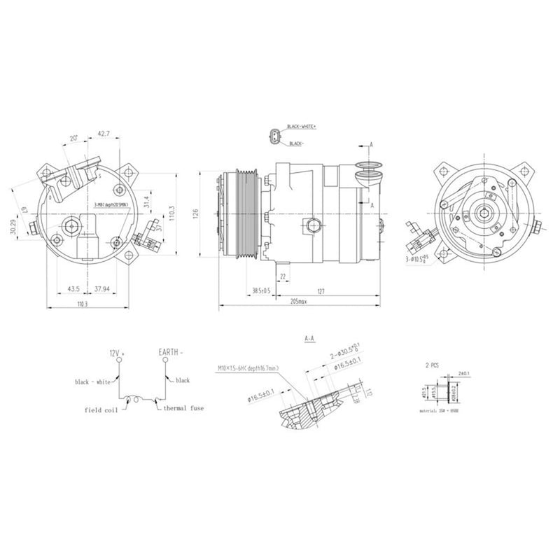 Hella Air Conditioning Compressor fits Opel Omega B 1994-2003