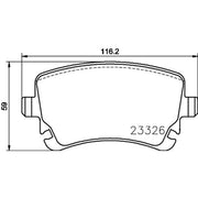 Mintex Rear Brake Pad Set fits Bentley Continental 2010-2018 4.0 6.0